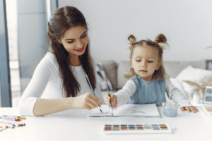parents teaching kids