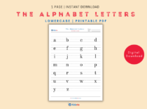 The Alphabet Letters - Lowercase Worksheet