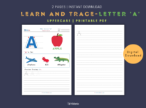 The Alphabets - Learn and Trace Letter A (Uppercase)