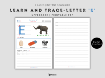 The Alphabets - Learn and Trace Letter E (Uppercase)