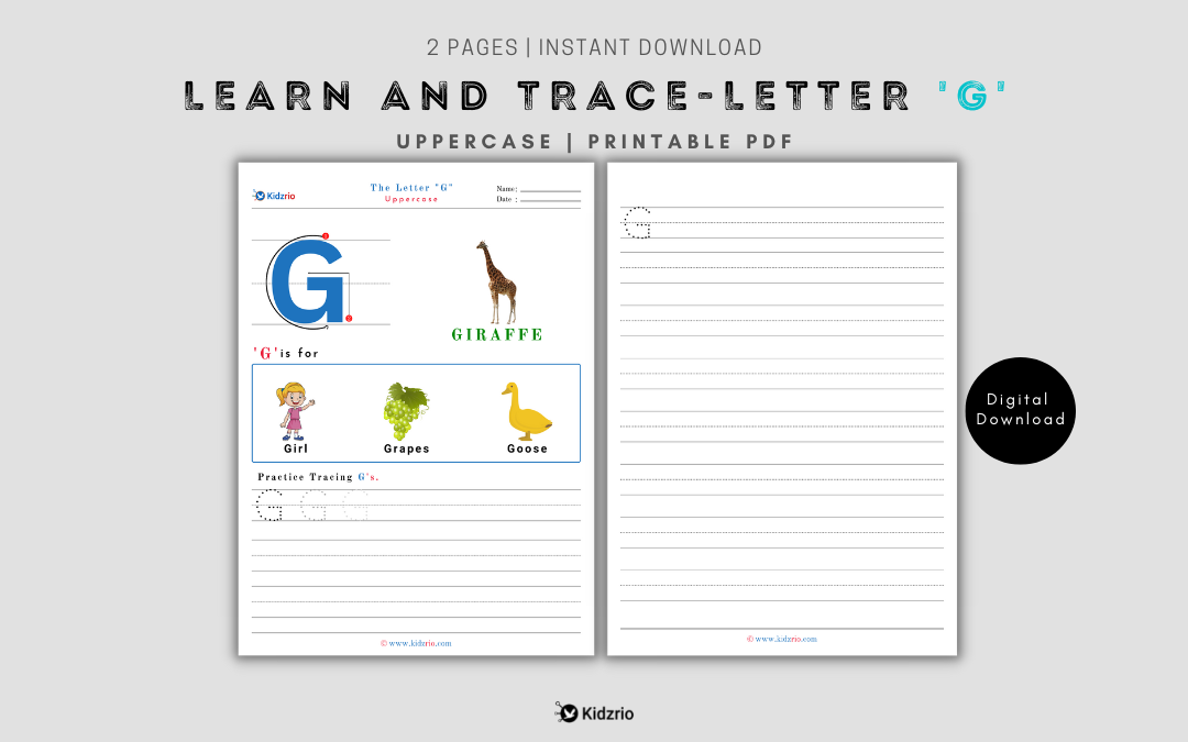 Learn and Trace Letter G (Uppercase)