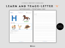 The Alphabets - Learn and Trace Letter H (Uppercase)