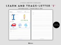 The Alphabets - Learn and Trace Letter I (Uppercase)