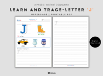Learn and Trace Letter J (Uppercase)