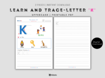 Learn and Trace Letter K (Uppercase)