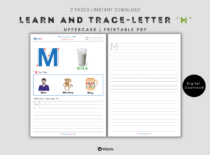 Learn and Trace Letter M (Uppercase)
