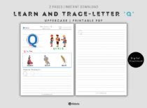 Learn and Trace Letter Q (Uppercase)