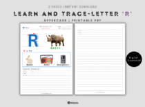 The Alphabets - Learn and Trace Letter R (Uppercase)