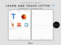 Learn and Trace Letter T (Uppercase)