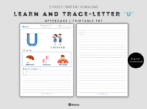 The Alphabets - Learn and Trace Letter U (Uppercase)