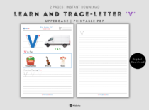 Learn and Trace Letter V (Uppercase)