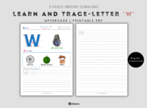 The Alphabets - Learn and Trace Letter W (Uppercase)
