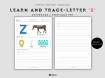 Learn and Trace Letter Z (Uppercase)