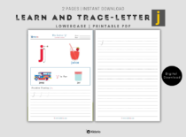 The Alphabets - Learn and Trace Letter j (Lowercase)