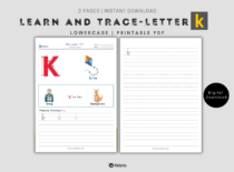 The Alphabets - Learn and Trace Letter k (Lowercase)