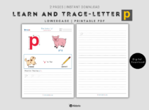 The Alphabets - Learn and Trace Letter p (Lowercase)
