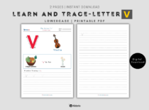 The Alphabets - Learn and Trace Letter v (Lowercase)