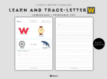 The Alphabets - Learn and Trace Letter w (Lowercase)