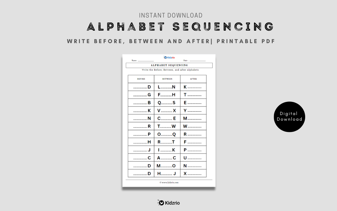 Alphabet Sequencing: Before, Between, and After