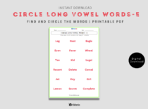 Circle Long Vowel Words - E