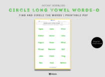 Circle Long Vowel Words - O