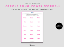 Circle Long Vowel Words - U