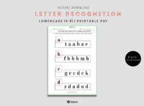 Letter Recognition Lowercase (a-d)