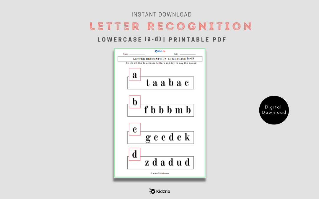 Letter Recognition Lowercase (a-d)