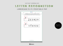Letter Recognition Lowercase (y-z)