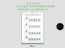 Letter Recognition Uppercase (E-H) Images