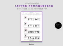 Letter Recognition Uppercase (U-X)
