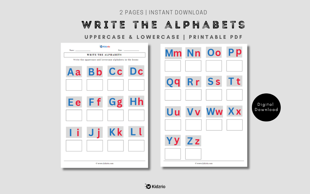Write the Uppercase and Lowercase Alphabets